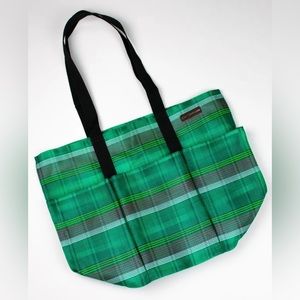 NWOT Tote La Vie Reusable Plaid Shopping Bag w/ Pockets, Durable, Heavy Duty